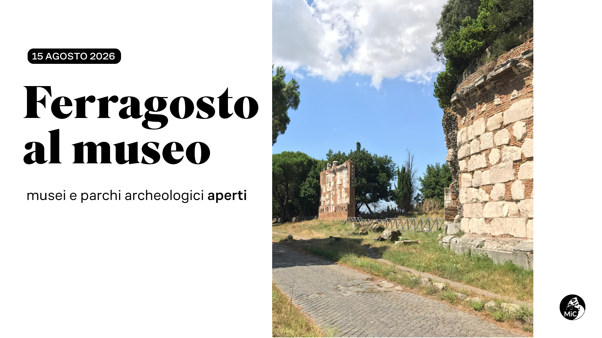 Ferragosto 2026 nel Parco Archeologico dell'Appia Antica